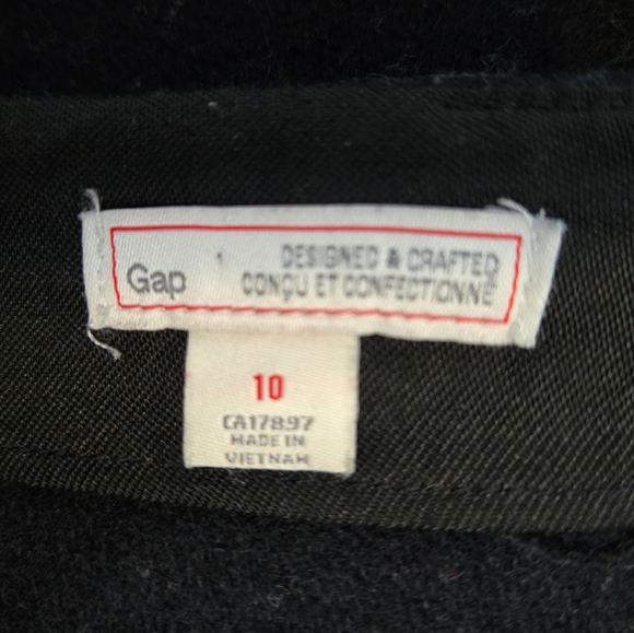 Vintage Y2K Gap Wool Skirt Black Mini Zip Pocket Size 10 Preppy Classic - Picture 4 of 4